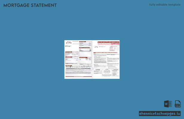 Hypothekenabrechnung der Rakbank Elite Bank in den VAE, Word- und PDF-Format, 3 Seiten, Beispielvorschau (Seite 1-2)